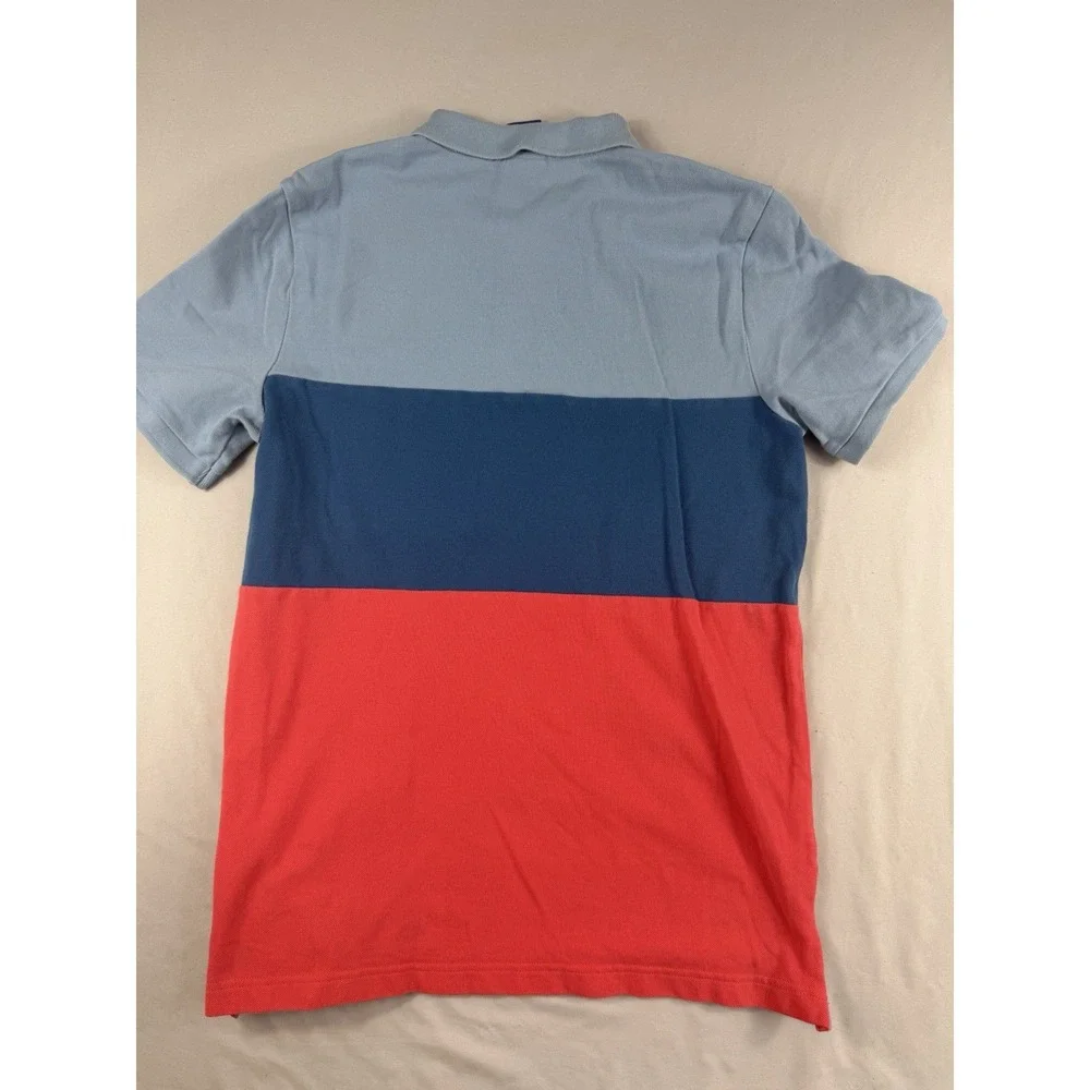 Nike ss polo, blue pink colorblock shirt, big kid's medium, cotton